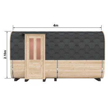 Preview: Fasssauna / Gartensauna / Banja / Quadro 4,0 m mit Vorraum